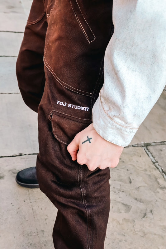 OVERDYƎ AUTUMN ZIP FLARE CARGO PANTS